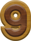 1-7/8 Inch Medium Double Raised Wood Letter #9