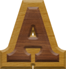 1-7/8 Inch Medium Double Raised Wood Letter A - ALPHA