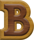 1-7/8 Inch Medium Double Raised Wood Letter B - BETA