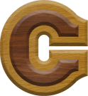 1-7/8 Inch Medium Double Raised Wood Letter C