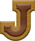 1-7/8 Inch Medium Double Raised Wood Letter J