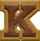 1-7/8 Inch Medium Double Raised Wood Letter K - KAPPA