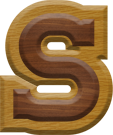 1-7/8 Inch Medium Double Raised Wood Letter S