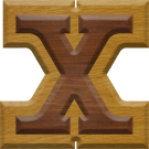 1-7/8 Inch Medium Double Raised Wood Letter X - CHI