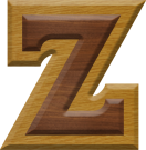 1-7/8 Inch Medium Double Raised Wood Letter Z - ZETA