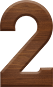 2-1/2 Inch Large Wood Letter #2