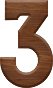 2-1/2 Inch Large Wood Letter #3