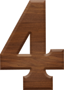 2-1/2 Inch Large Wood Letter #4