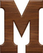 2-1/2 Inch Large Wood Letter M - MU