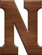 2-1/2 Inch Large Wood Letter N - NU