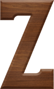 2-1/2 Inch Large Wood Letter Z - ZETA