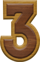 2-3/4 Inch Large Double Raised Wood Letter #3