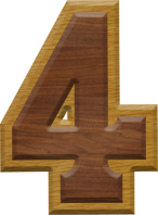 2-3/4 Inch Large Double Raised Wood Letter #4