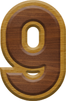 2-3/4 Inch Large Double Raised Wood Letter #9
