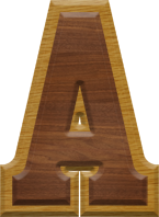3-1/2 Inch Wood Letter A - ALPHA