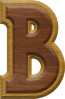 2-3/4 Inch Large Double Raised Wood Letter B - BETA