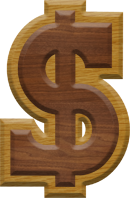 2-3/4 Inch Large Double Raised Wood Letter DOLLAR SIGN