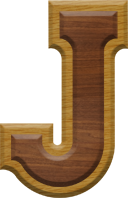 2-3/4 Inch Large Double Raised Wood Letter J