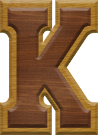 2-3/4 Inch Large Double Raised Wood Letter K - KAPPA
