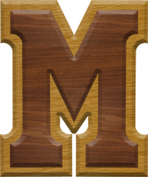 2-3/4 Inch Large Double Raised Wood Letter M - MU