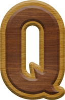 2-3/4 Inch Large Double Raised Wood Letter Q
