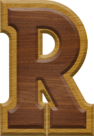 2-3/4 Inch Large Double Raised Wood Letter R