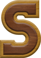 2-3/4 Inch Large Double Raised Wood Letter S