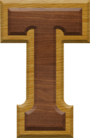 2-3/4 Inch Large Double Raised Wood Letter T - TAU