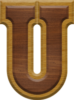 2-3/4 Inch Large Double Raised Wood Letter U