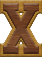 2-3/4 Inch Large Double Raised Wood Letter X - CHI