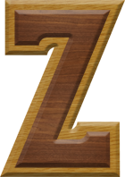 2-3/4 Inch Large Double Raised Wood Letter Z - ZETA